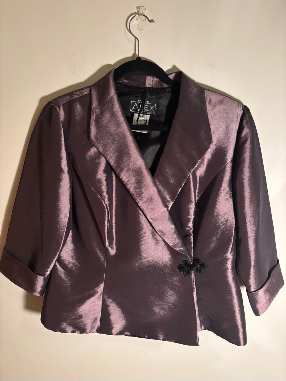 Alex Evenings Plum Satin Evening Blouse